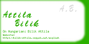 attila bilik business card